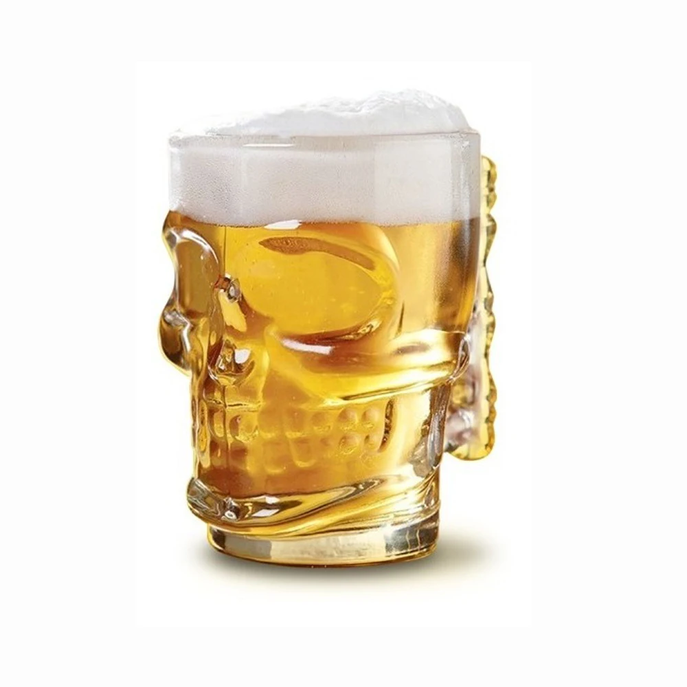 halloween skull face beer glass mug skull beer mug