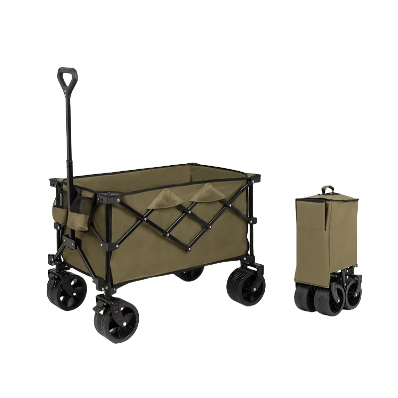 PoeticExist  Collapsible Foldable  Portable Beat Electric Four Wheels Picnic Outdoor Beach Camping Folding Wagon Cart