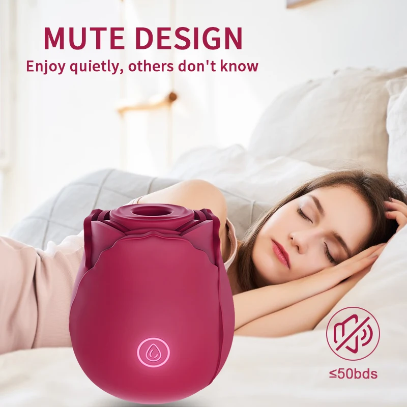 Sex Toys Wholesale Red Cute Rose Suction Vibrator Pink Flower Vibrator for Women Medical Silicone 7 Frequencies CE ROHS < 50db