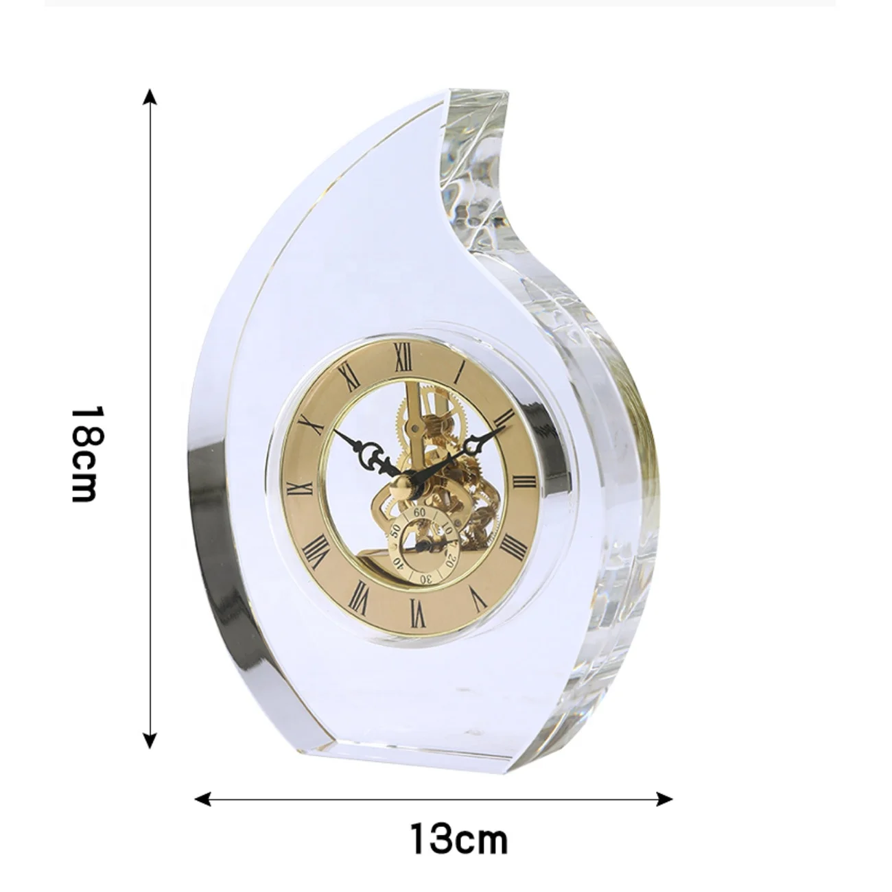 K9 Home Decorative Mechanical Table Clock for Business Giveaways Souvenir Transparent Unique Custom Crystal Customized Logo