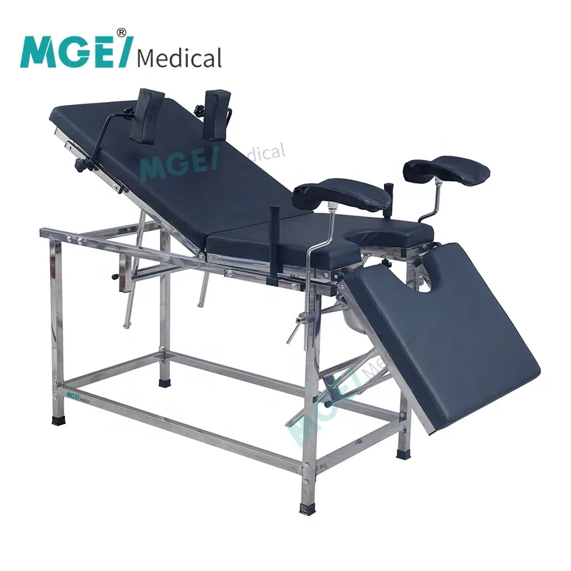 MGE-DO13 cheap exam hospital furniture for clinic medical examination portable delivery bed chairs tables manual simple metal