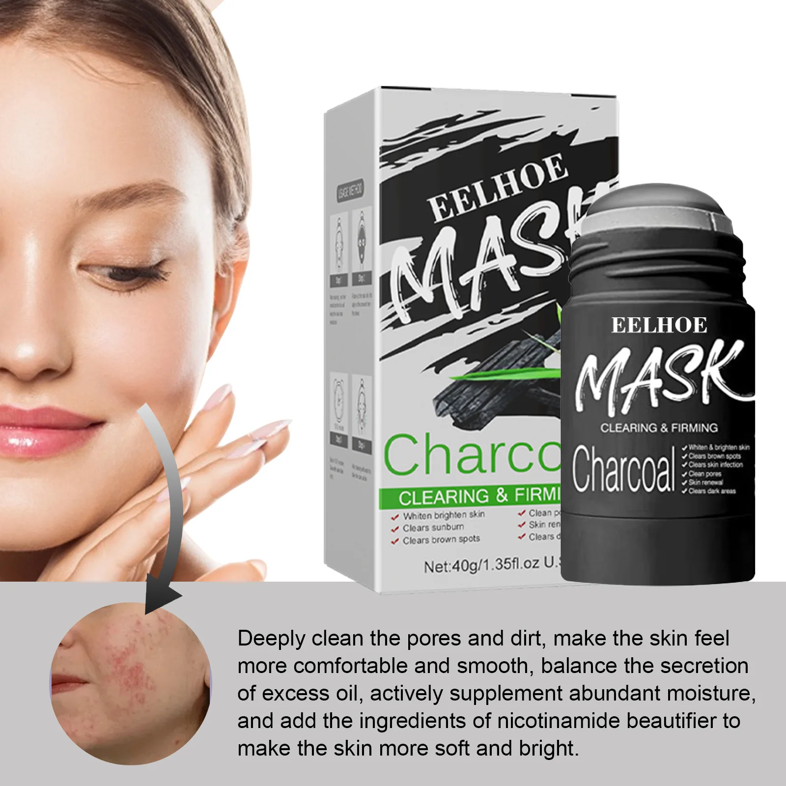 facial cleaning face maskss beauty organic green tea mud claymask clay face mask stick for Whitening
