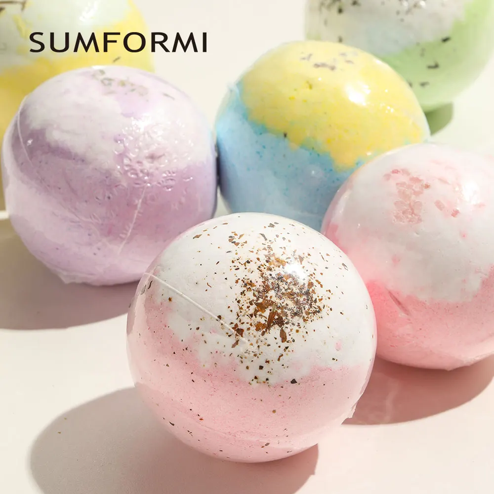 private label supplier custom made ingredinets organic vegan bubble bath salt ball bomb ring 2021