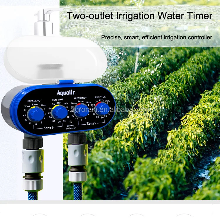 Dry battery intelligent two-outlet water timer for garden irrigation WT21032