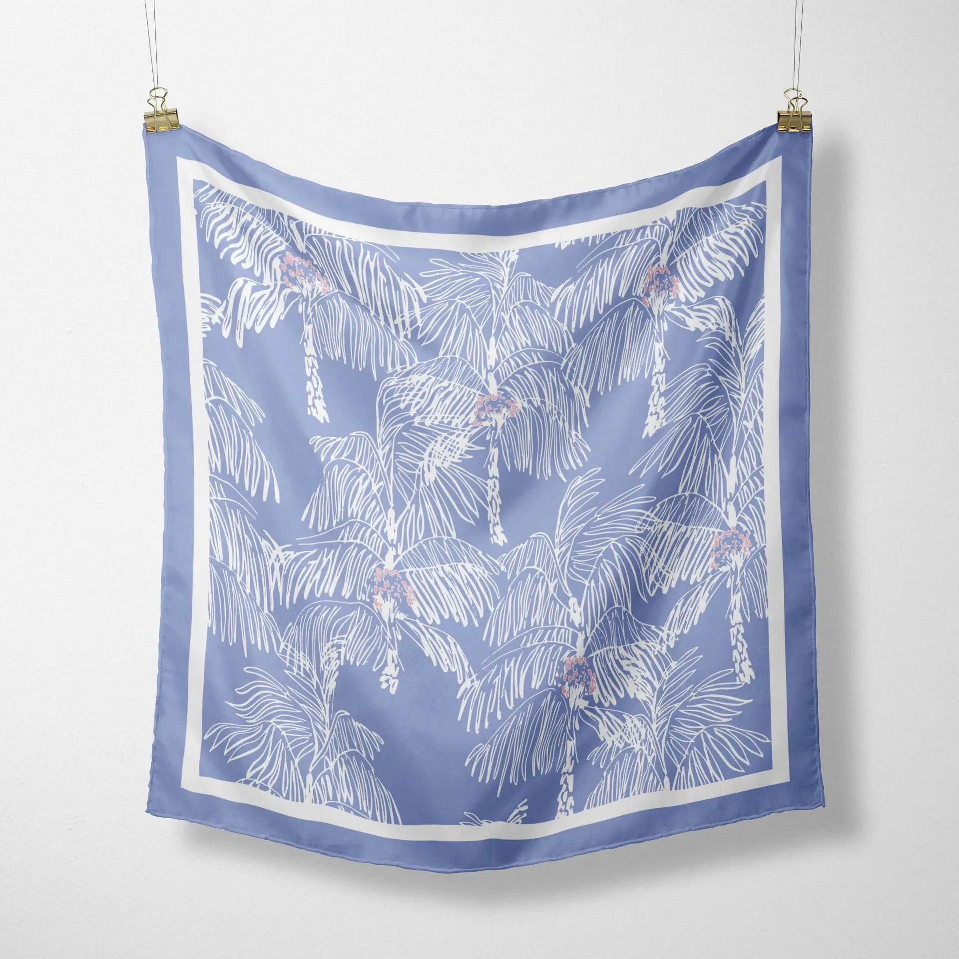 Wholesale Printing Silk Scarf Multi Printed 100% Mulberry Silk Twill Scarf 10MM Hair Silk Square Bandana For Ladies