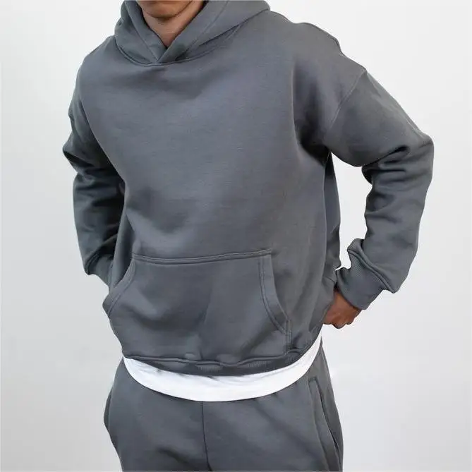 High Quality Cotton Polyester Hoodie 450 gsm Heavyweight Oversized Unisex Hoody Boxy Pullover Custom Hoodies