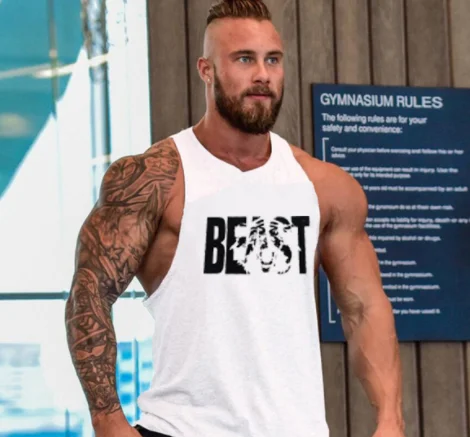 New Design custom logo Cotton Muscle Athletic Shirts Sleeveless Fitness Wear Workout Men Gym Tank Top For Men women