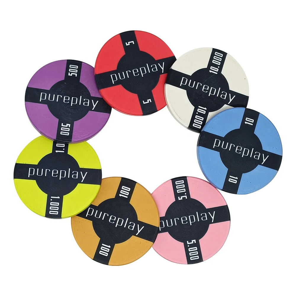 Wholesale upscale 10g poker chips ceramic 39mm round color chip best price moq 1pc accept custom logo design with denomination