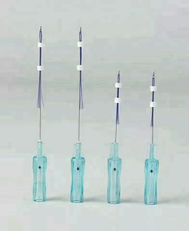 Free shipping CE certification suture PDO L needle Multi 10 lines L 23G 38mm breast neck face lifting PDO thread