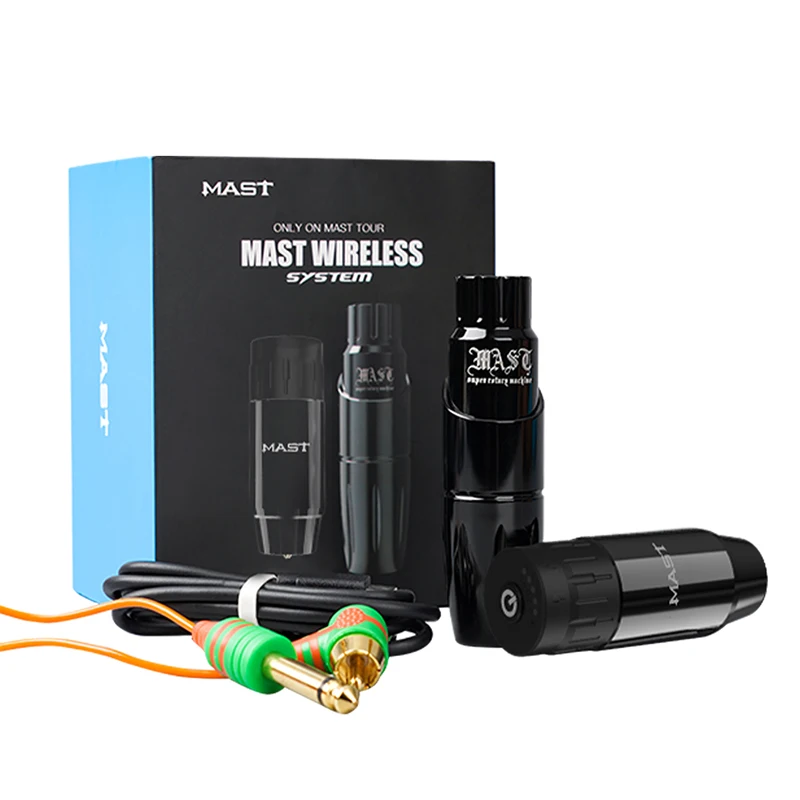 Mast Tour 3 in 1 Pmu Machine Wireless Tattoo Rotary Pen Machine Kit with Wireless RCA Battery Black