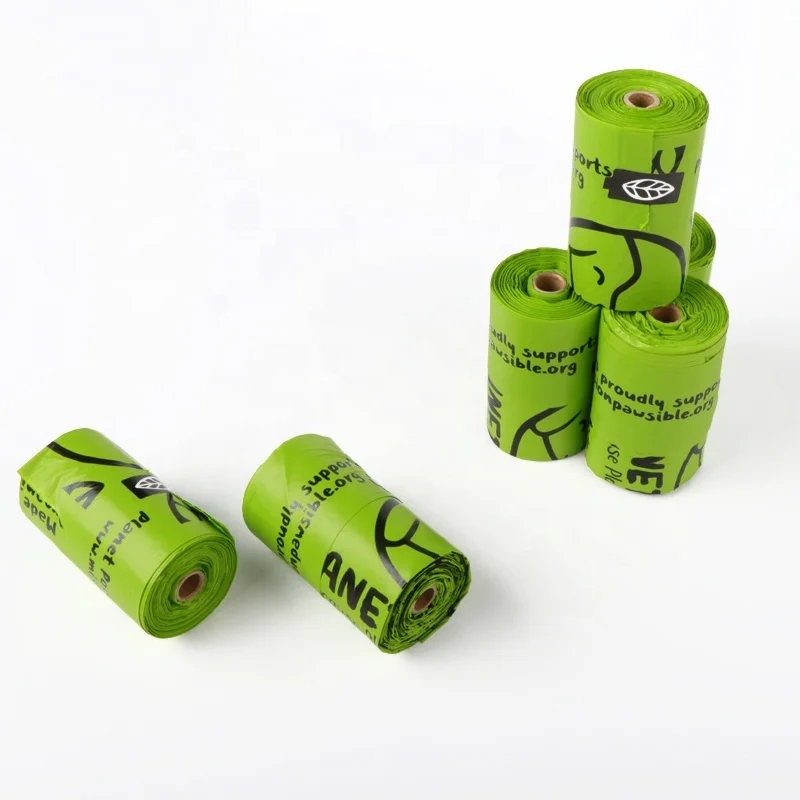 Custom Eco Friendly Recyclable Biodegradable Doggie Dog Waste Poo Bag Cornstarch Dog Poop Bag