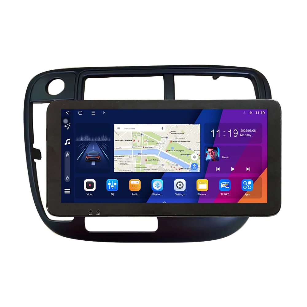For HONDA CIVIC 1996 1997-2001 10.33 inch QLED Screen Headunit Device Double 2 Din Car Stereo GPS Navigation Android Car Radio
