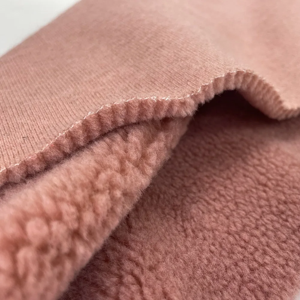 China Supply Custom Knitted Plain Lining Blanket Lay Magenta Small Wool Fleece Fabric