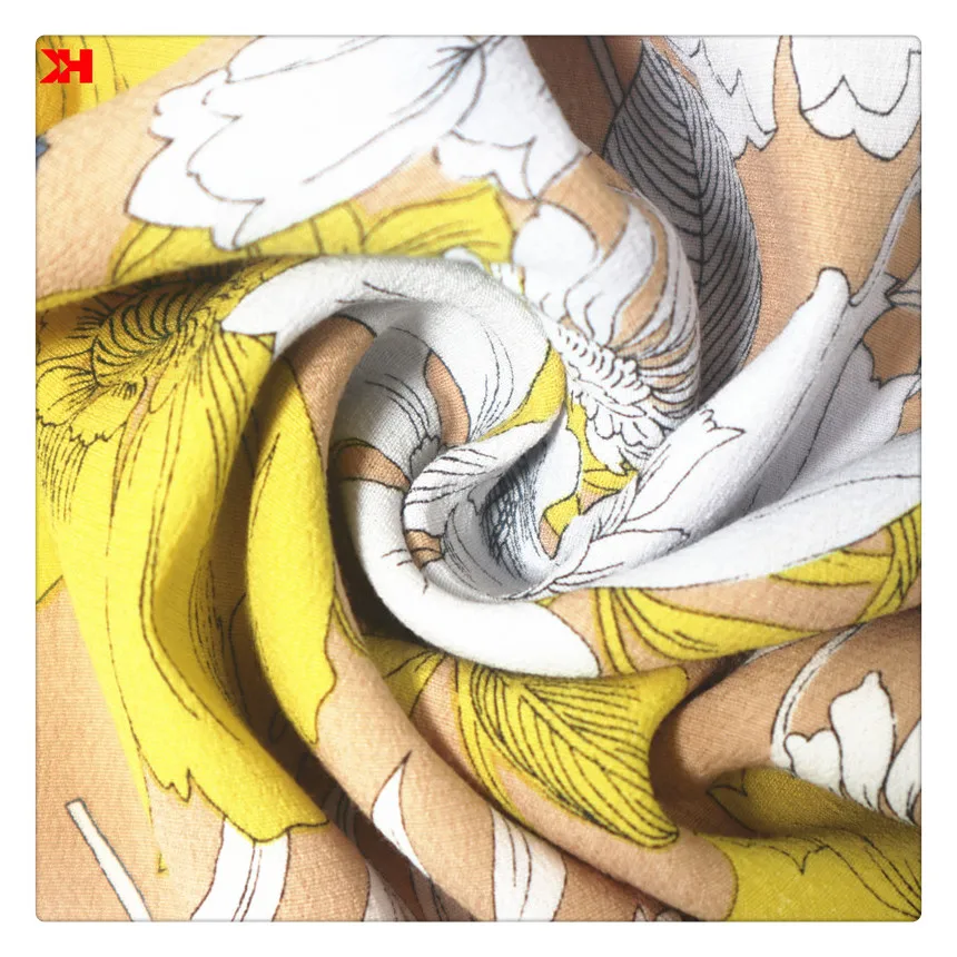 Premium Quality Flower Printed Material Rayon Viscose Fabric For Clothing Dress Apparel Sewing