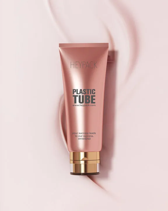 100ml 120ml 150ml plastic LDPE pearly pink facial wash body lotion cosmetic tube acrylic flip cap package