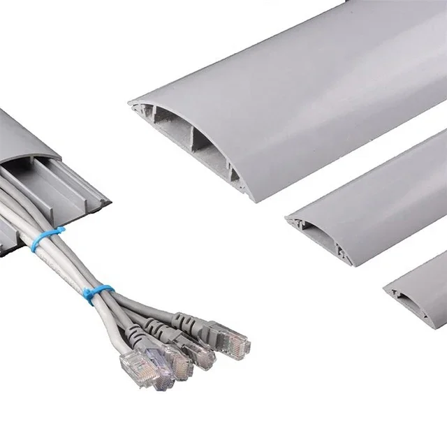 Round type pvc electric wire duct RTD-5/7/9/12 Grey Self-Adhesive pvc cable trunking cable channel wiring ducts