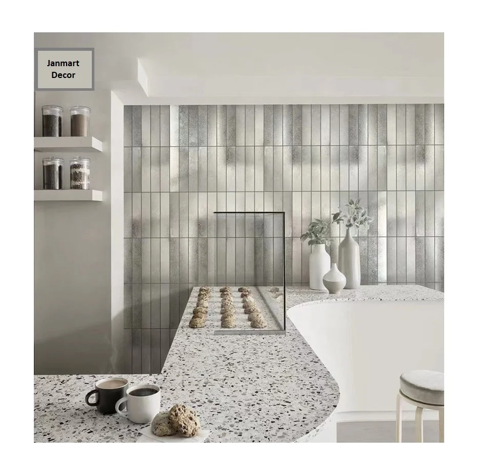 Wholesale electroplated metallic marble tiles Subway tiles bathroom kitchen bar restaurant golden red background wall tiles