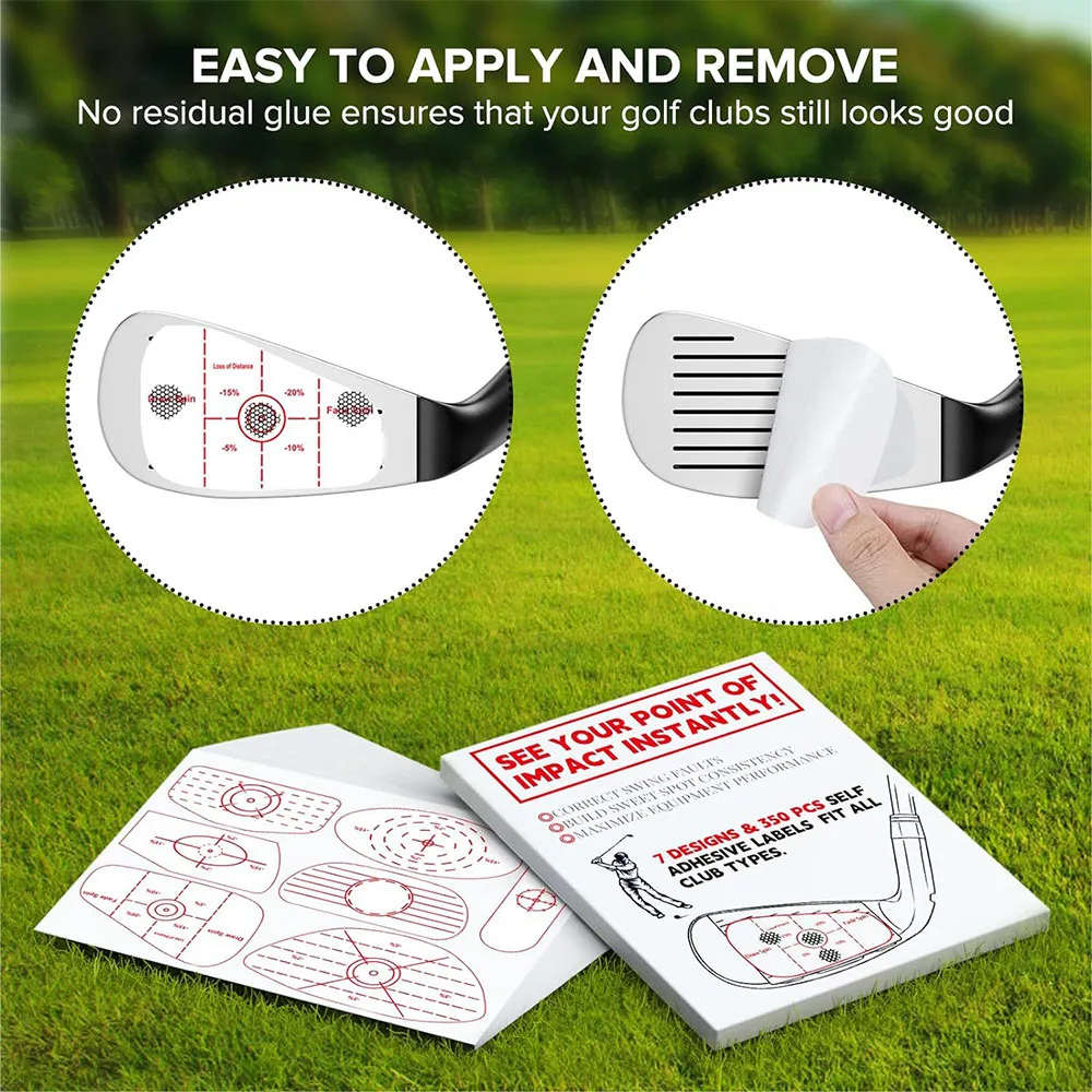 Self-Teaching Sweet Spot Club Impact Stickers Golf Impact Tape Set for Improve Golf Swing Accuracy and Distance