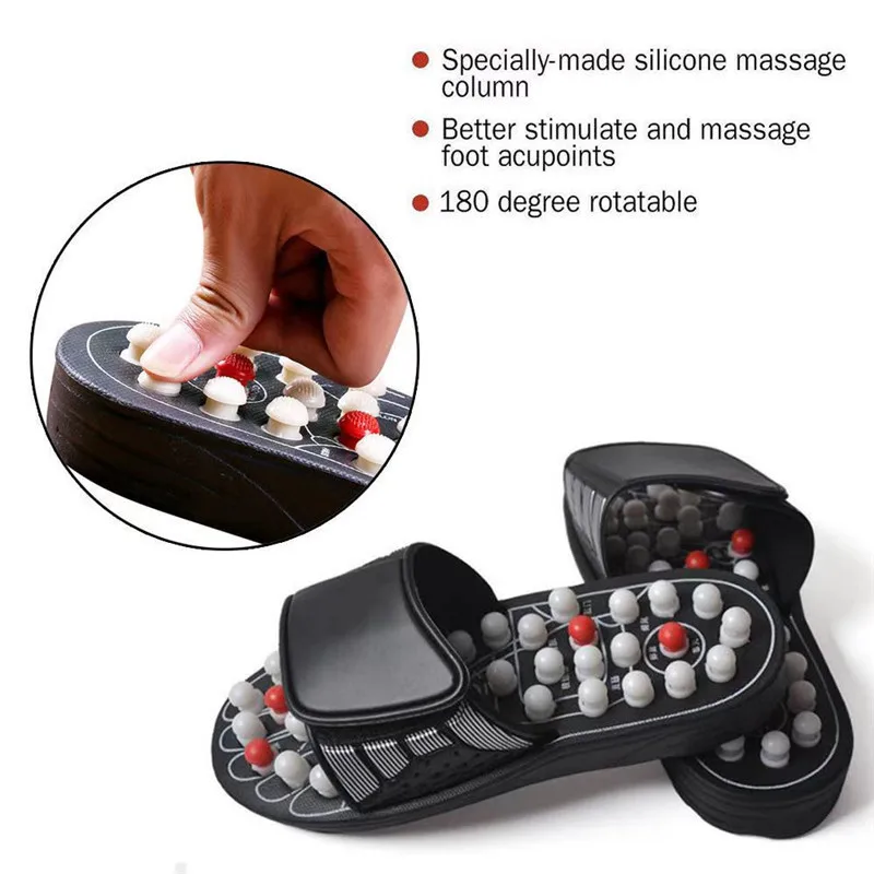 Customized Waterproof Non-Slip Massage Shoe Muscle Relax Foot Acupuncture Therapy Vibrating Acupoint Massage Slipper For Lady