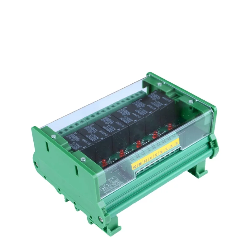 6 Channel G5LA-14 Trigger Voltage Relay Module With Cover PLC Optocoupler Relay Module DIN rail Mounting