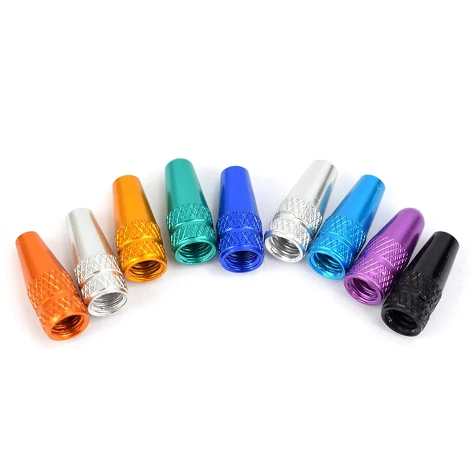 YOUME Aluminum Alloy Valve Caps Car Racing Bike Valve Adapter Bicycle Tire Wheel French Air Valve Cap Bicycle Accessories