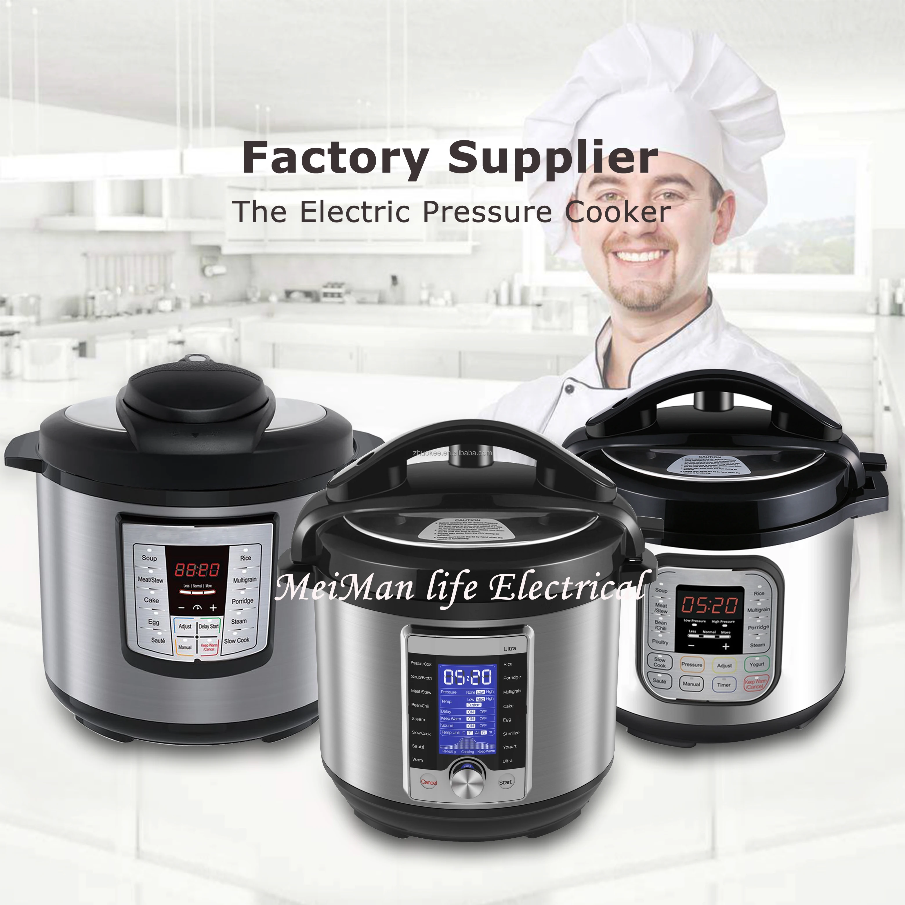 6L 6Qt Home Kitchen Appliance amazon hot sell Stainless Steel Inner Pot Electric pressure cooker