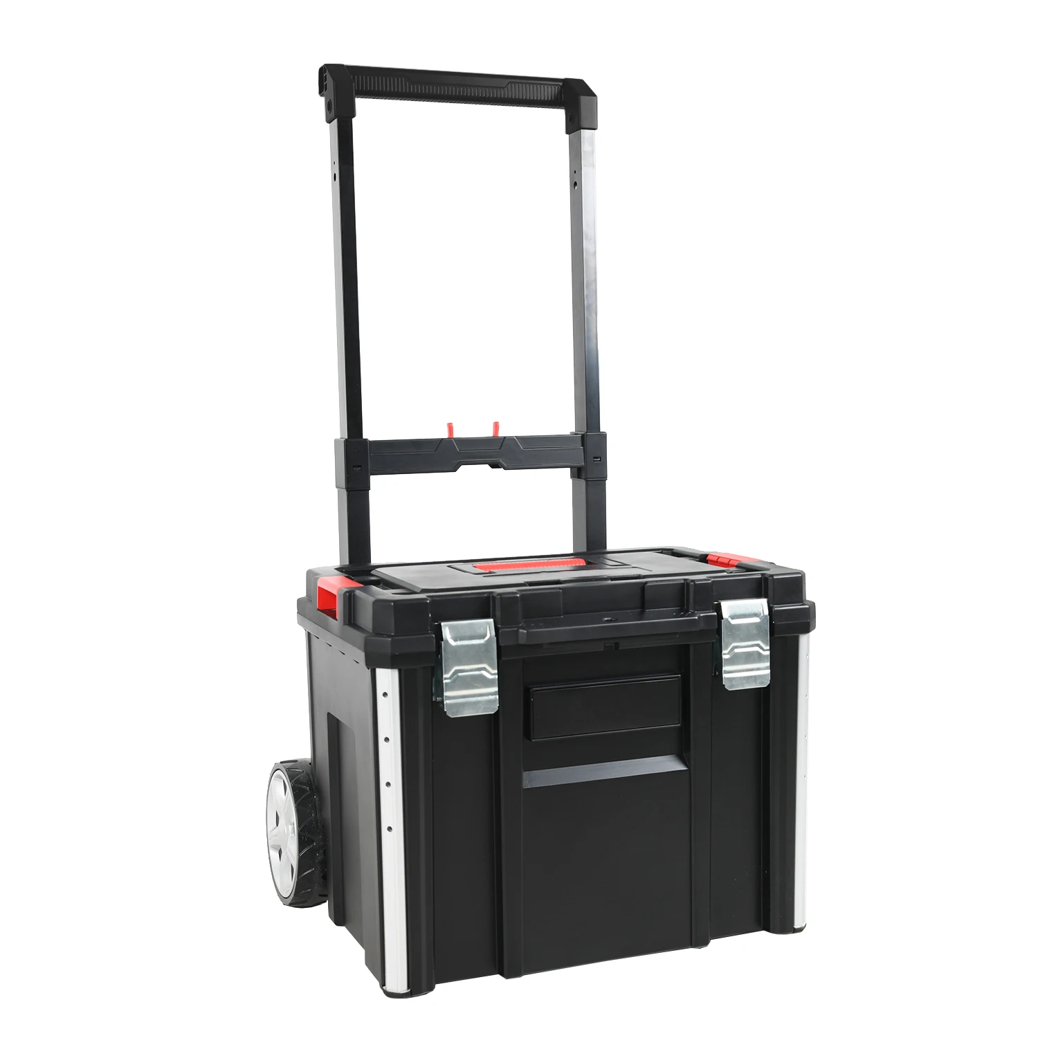 Vertak 3pcs tool storage plastic roller stacking modular toolbox set stackable tool box with wheels