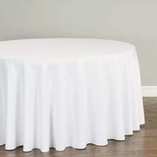 wholesale Polyester Tablecloth Plain Table Clothes Cheap Wholesale Plain Dyed Price White Table Cloth Round Wedding Table Cloth