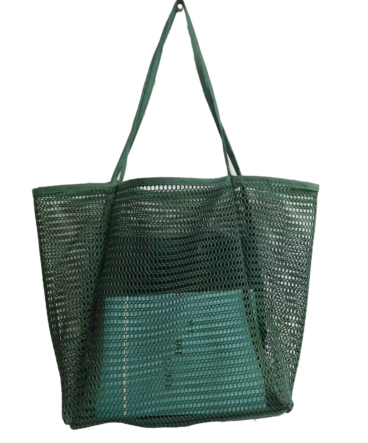 BB-001 Lightweight Foldable Mesh Beach Tote Bag with Zipper Pocket  Pool Bag for Shopping Picnic Travel