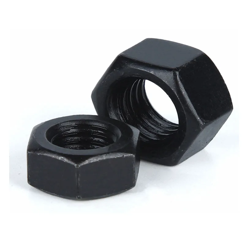 M10 M12 M14 Grade 4.8 8.8 10.9 12.9 Gal Carbon Steel Black Oxide Black Powder Coating Hex Hexagon Head Heavy Thin Nut DIN934