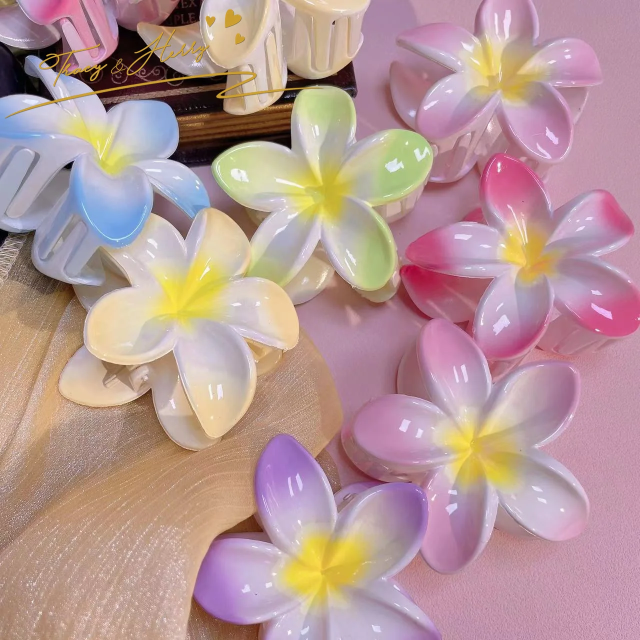 Акриловые хавайские зажимы для волос