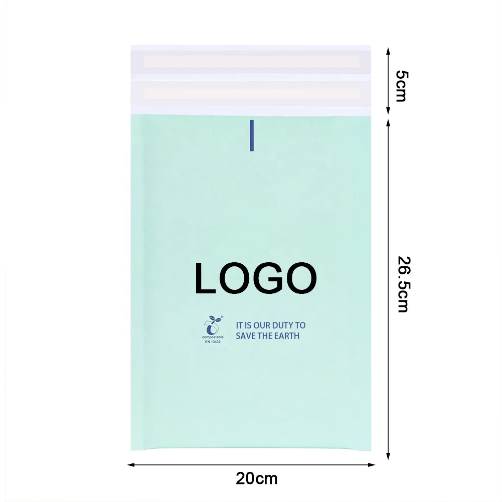 Compostable Big Custom Design High Buyers Waterproof Mint Green Kraft Bubble Mailer With Logo Paper