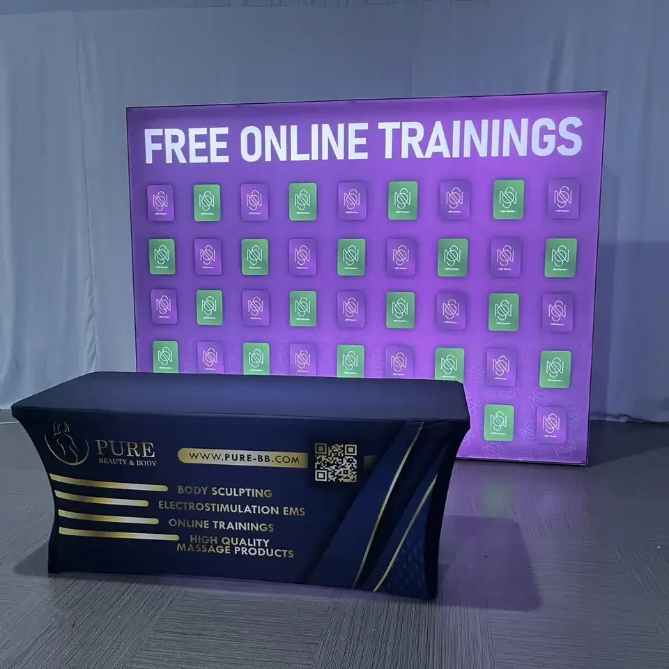 Tension Fabric Graphic Aluminum Alloy Frame Portable Pop Up SEG Light Box Backlit Backdrop Wall Display