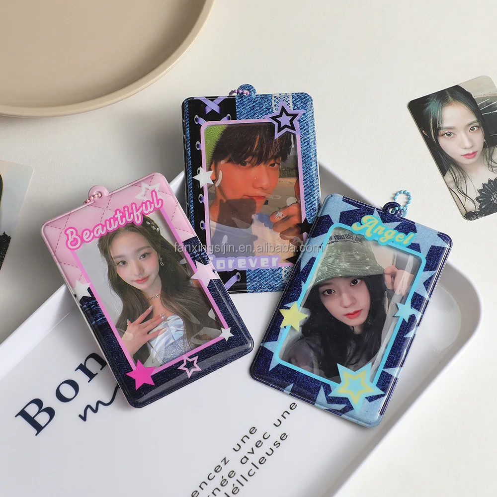 Заводской маленький держатель для фотокарт MOQ PVC Kpop Custom PhotoCard брелок