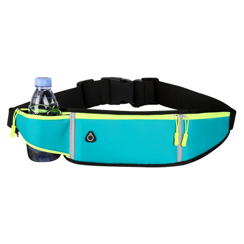  Fashion gym sports reflective running belt Waist Bag Outdoor Sport Men And Women Water Bottle Fanny