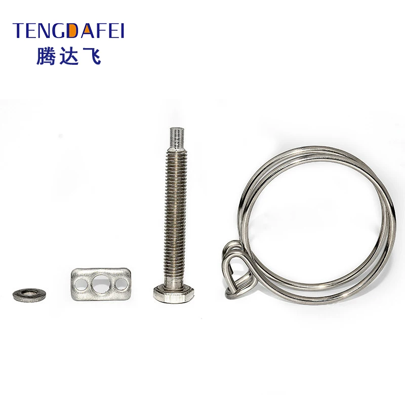 Factory Wholesale 304 Stainless Steel Pipe Clamps Double Wire Bolts Adjustable T Bolt Double Wire Hose Clamp