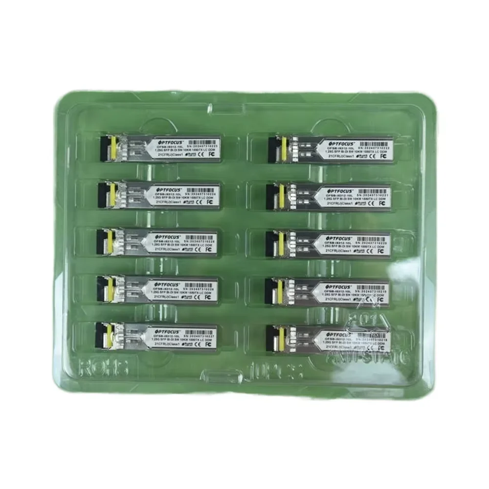 Industrialgrade SFp optical module 1.25Gsingle mode single fiber 10 kilometers 1550nmTx/1310nm Rx LCinterface DDM