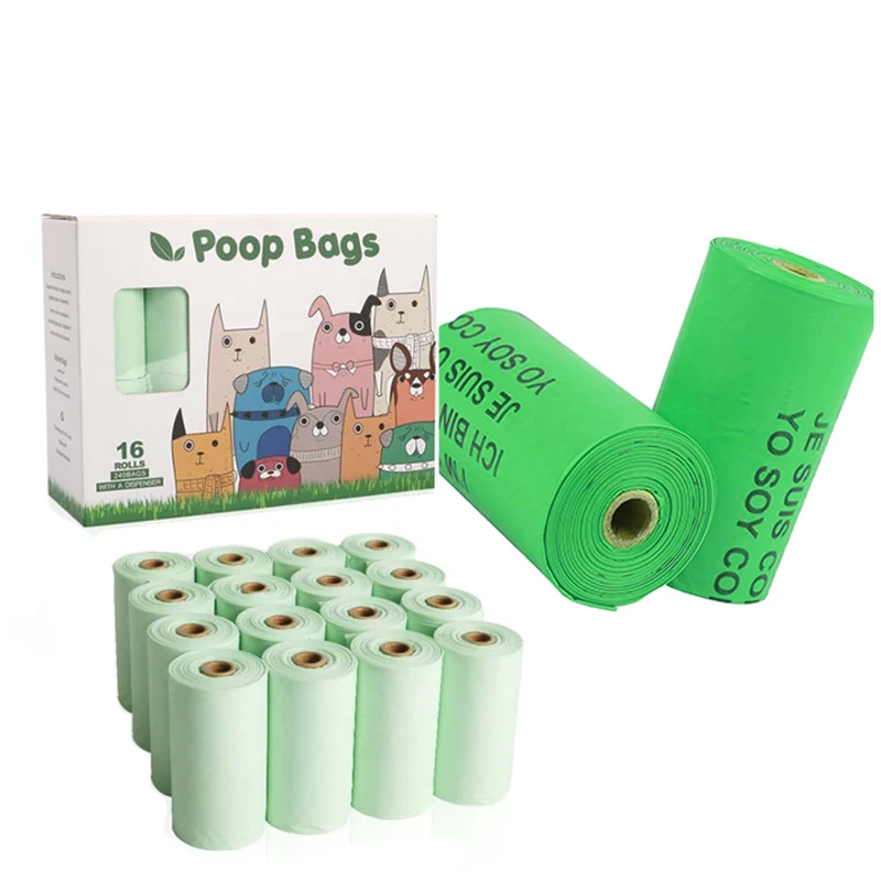 Customized Size & Print Home Compostable Dog Waste Bags Made from PLA+PBAT+Cornstarch Material
