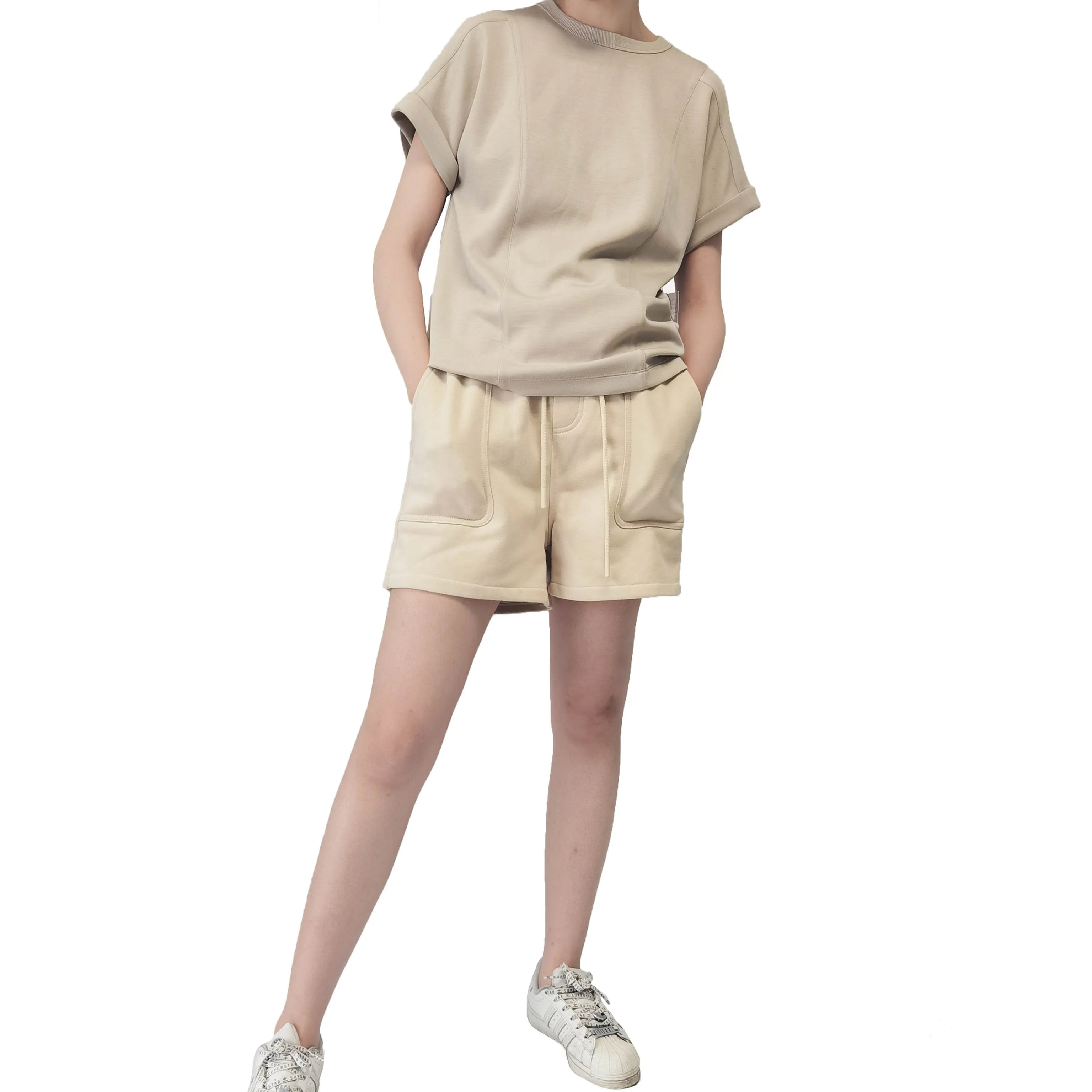 
Women OEM Shorts Cotton Polyester French Terry WN2021 Outdoor Wear Soft Handfeel Plus Size 