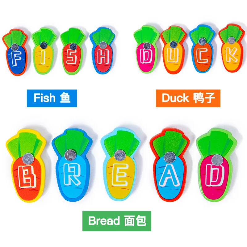 2024 kids funny fish game wooden magnetic fishing toy alphabets and number learning puzzle board preschool educational toy