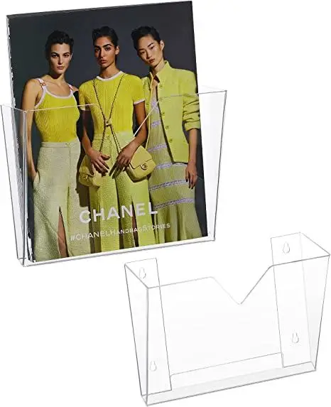 Spring sign acryl magazine schuber magazine rack cast acrylic file folder organizer brochure holder wall mount