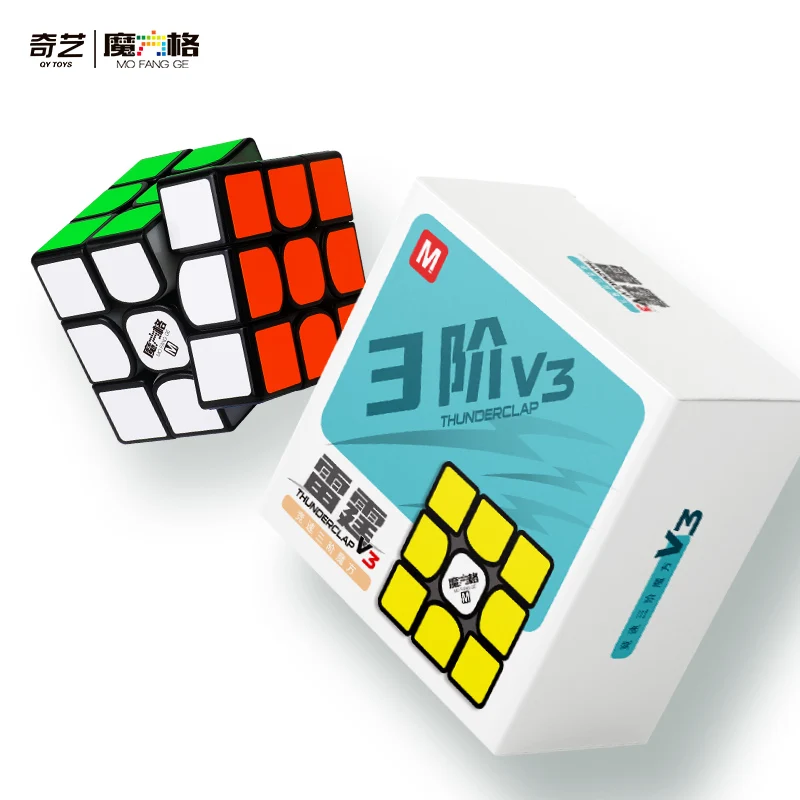 Qiyi Thunderclap V3 M 3X3 Magic Speed Cube Stickerless Professional Fidget Toys Thunderclap V3M Cubo Magico Puzzle Games