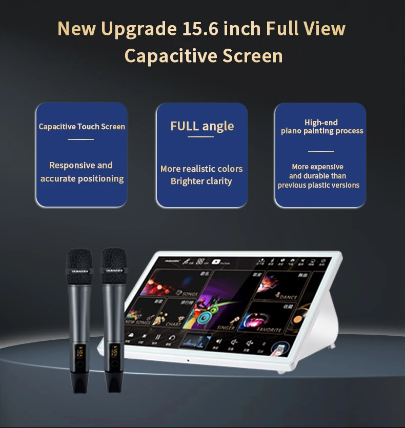 Latest Unique InAndOn Latest 15.6 5in1 1T Karaoke System Design Touch Screen Android system 5in1 Karaoke Player