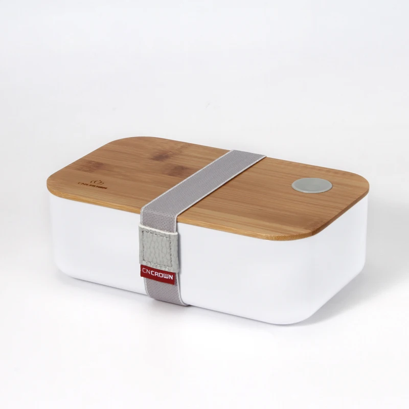 Food grade customized color OEM&ODM  PP  fridge and microwaved  single layer  bamboo bento lunch  box  with clips