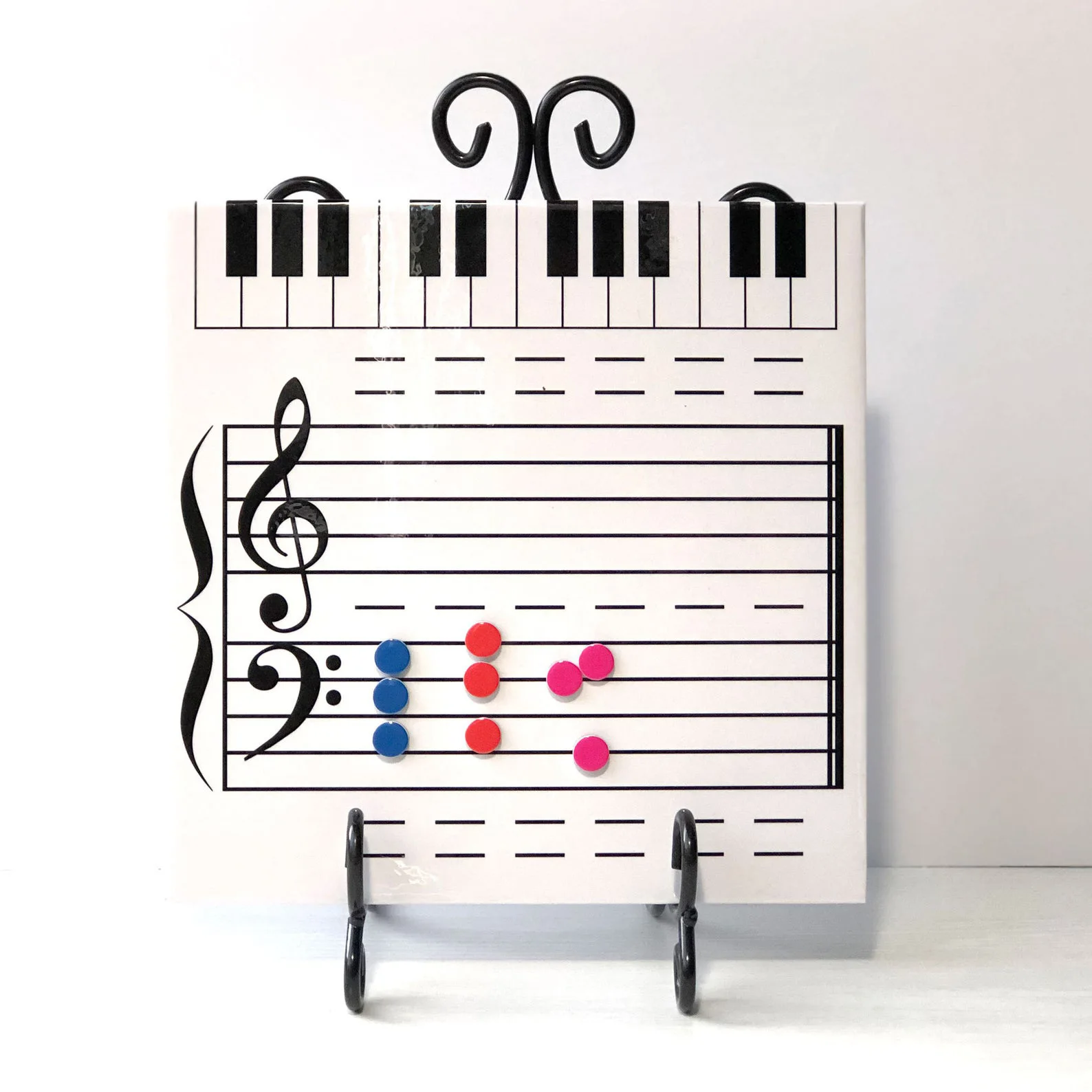 Fridge Educational Magnetic Chalkboard Erasable Music Staff  Notes Stick Magnetic Blackboard with Liquid Chalk Markers