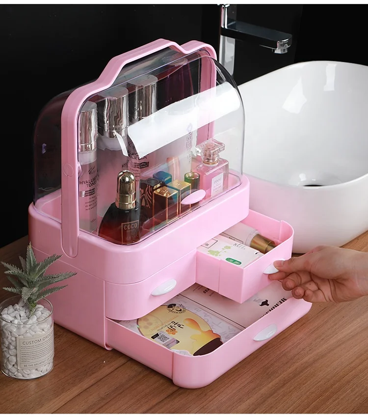 
In Stock China home Modern style makeup organiser cosmetic storage capsule box 