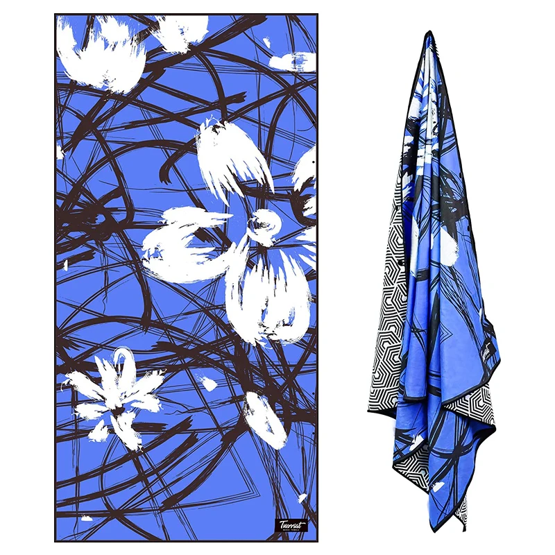 Оптовая продажа, пляжное полотенце из микрофибры с принтом и сумкой для переноски