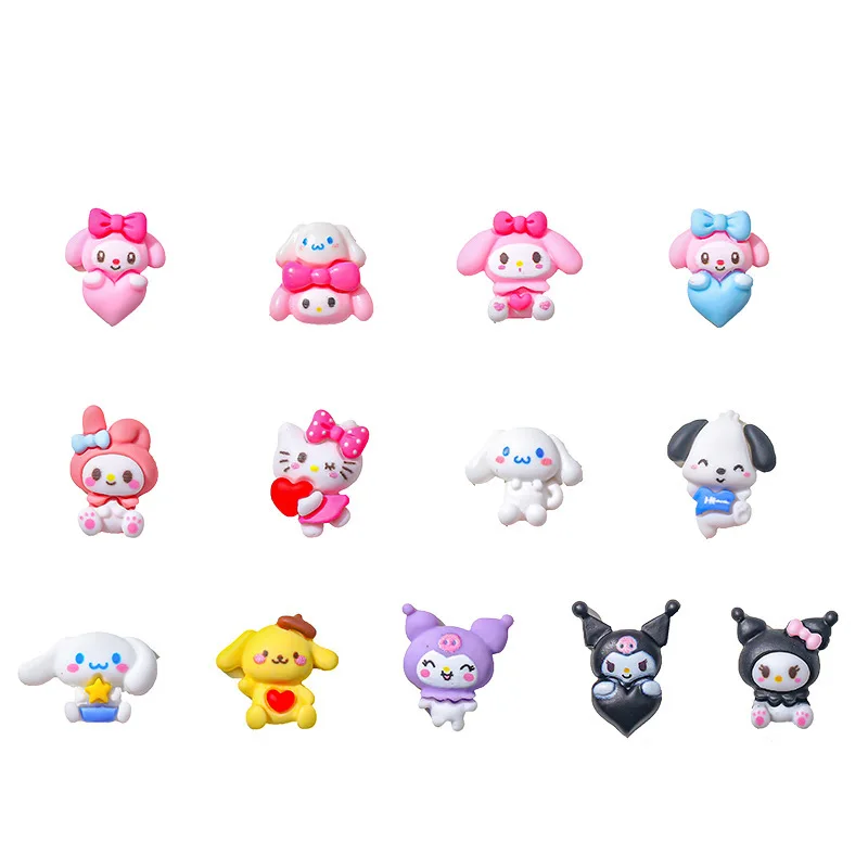 Kawaii Resin Creative Accessories Cute Animal Ice Cream DIY Nail Art Decoration Charms