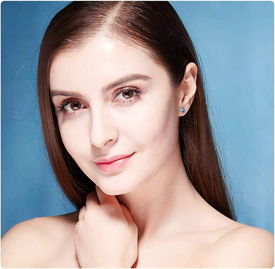 QIUHAN Pack Zircon Stud Earringsfor Screw Back Earrings Sleep Stud with Stainless Steel Women Trendy Opp Bag Party Earrings