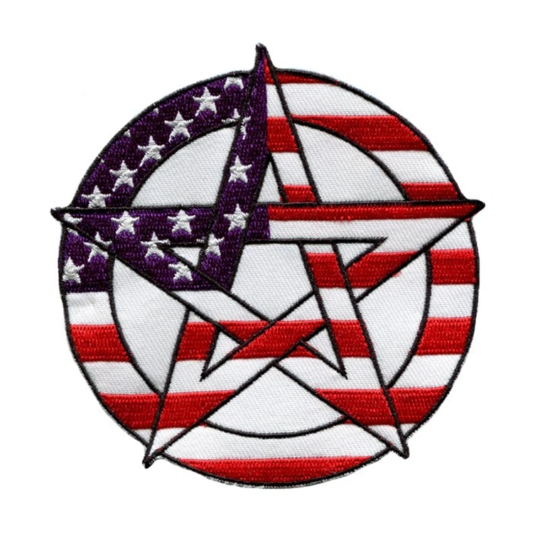 2021 Personalized Brand iron Fashion design 3d embroidery sew on country american flag patches for clothing custom